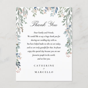 Postal Cartão de Agradecimento de Casamento com Desenho F