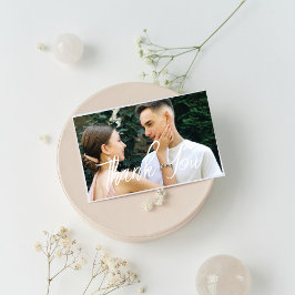 Postal Cartão de agradecimento de casamento com foto