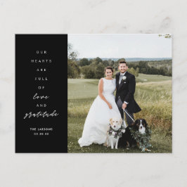 Postal Cartão de Agradecimento de Casamento com Foto Cora