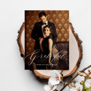 Postal Cartão de agradecimento de casamento com foto de r