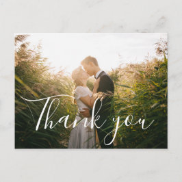 Postal Cartão de agradecimento de casamento com foto e le