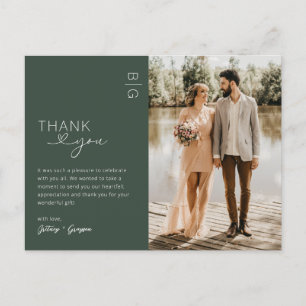 Postal Cartão de Agradecimento de Casamento com Foto em V
