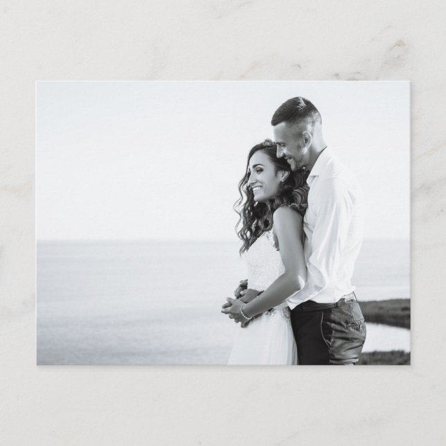 Postal Cartão de agradecimento de casamento com foto | Fo (Frente)
