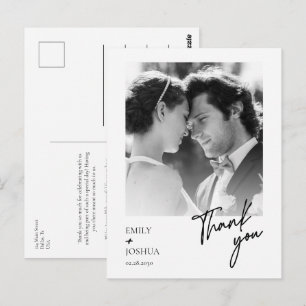 Postal Cartão de agradecimento de casamento com foto mini