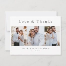 Postal Cartão de Agradecimento de Casamento com Foto Mode