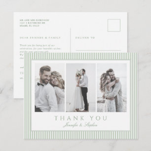 Postal Cartão de Agradecimento de Casamento com Três Foto