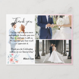 Postal Cartão de Agradecimento de Casamento de Casal com 