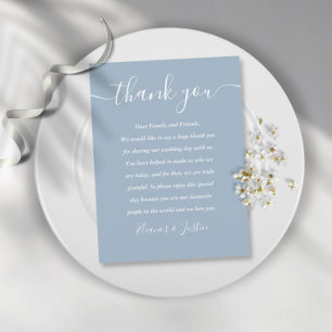 Postal Cartão de Agradecimento de Casamento Dusty Blue