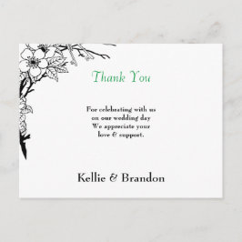 POSTAL CARTÃO DE AGRADECIMENTO DE CASAMENTO ELEGANTE