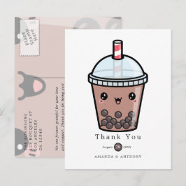 Postal Cartão de Agradecimento de Casamento Floral em Aqu