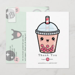 Postal Cartão de Agradecimento de Casamento Floral em Aqu