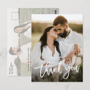 Postal Cartão de Agradecimento de Casamento Foto Moderno 