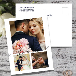 Postal Cartão de Agradecimento de Casamento Minimalista c