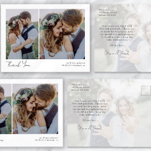 Postal Cartão de Agradecimento de Casamento Minimalista c