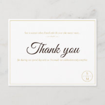 Cartão de Agradecimento de Casamento Minimalista c