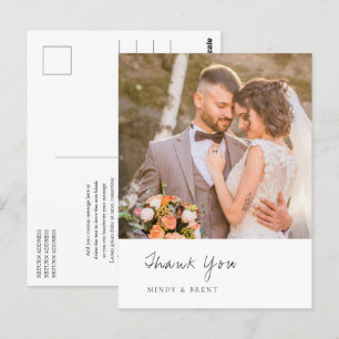 Postal Cartão de Agradecimento de Casamento Moderno Minim