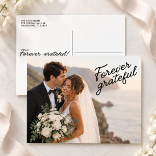 Postal Cartão de agradecimento de casamento moderno para