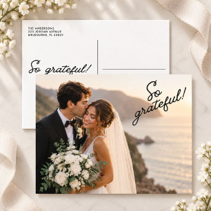 Postal Cartão de agradecimento de casamento moderno tão g