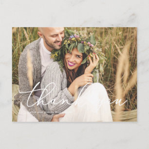 Postal Cartão de agradecimento de casamento rústico