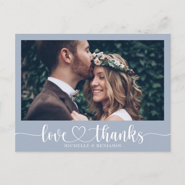 Postal Cartão de agradecimento de casamento simples e ele (Frente)