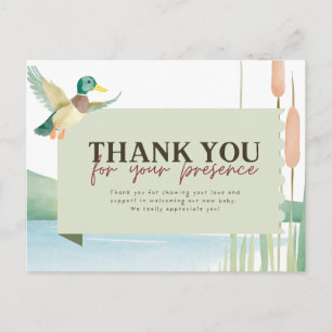 Postal Cartão de Agradecimento de Chuveiro de Bebê Pato-r