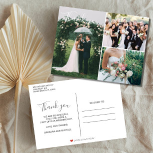 Postal Cartão de agradecimento de colagem de fotos de cas