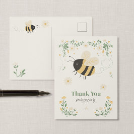 Postal Cartão de Agradecimento de Festa Infantil Bumble B