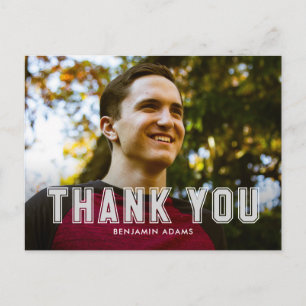 Postal Cartão de agradecimento de formatura clássico univ