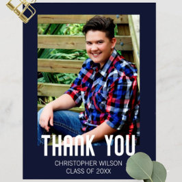 Postal Cartão de agradecimento de formatura com foto de b