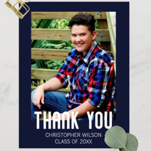 Postal Cartão de agradecimento de formatura com foto de b