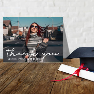 Postal Cartão de agradecimento de formatura com foto de r