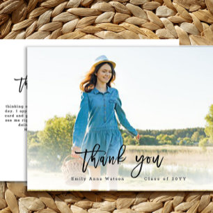 Postal Cartão de agradecimento de formatura com foto de r