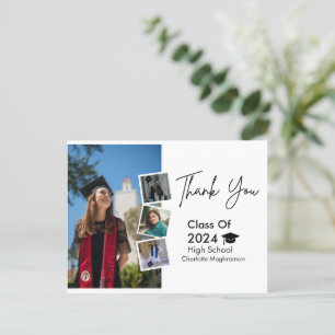 Postal Cartão de Agradecimento de Formatura Personalizado