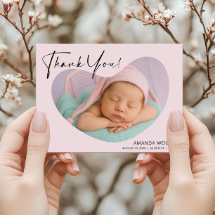 Postal Cartão de Agradecimento de Foto de Bebê Menina