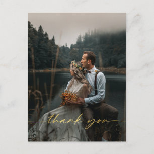 Postal Cartão de agradecimento de foto de casamento