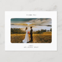 Cartão de agradecimento de foto de casamento
