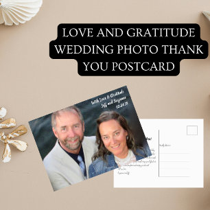 Postal Cartão de Agradecimento de Foto de Casamento Amor 