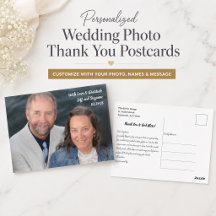 Cartão de Agradecimento de Foto de Casamento Amor
