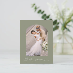 Postal Cartão de agradecimento de foto de casamento com a