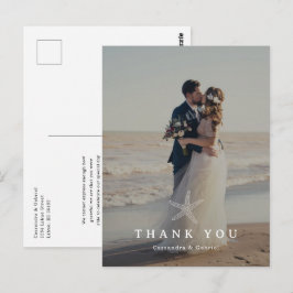 Postal Cartão de agradecimento de foto de casamento de Li