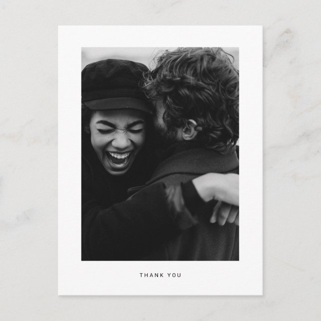 Postal Cartão de agradecimento de foto de casamento minim (Frente)