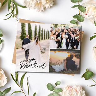 Postal Cartão de Agradecimento de Foto de Casamento Recém