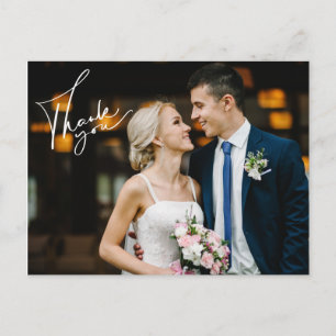 Postal Cartão de Agradecimento de Foto do Dia do Casament