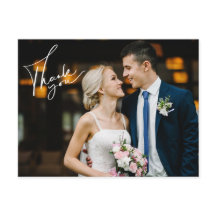 Cartão de Agradecimento de Foto do Dia do Casament