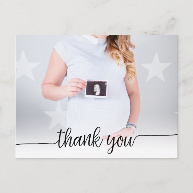 Postal Cartão de agradecimento de foto inteira com fonte  (Frente)