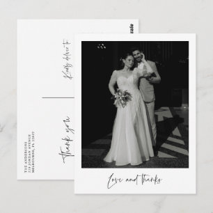 Postal Cartão de Agradecimento de Fotografia de Casamento