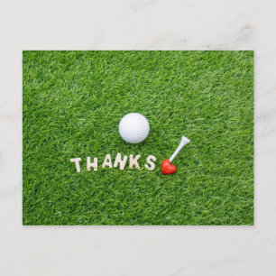 Postal Cartão de agradecimento de golfe com bola de golfe