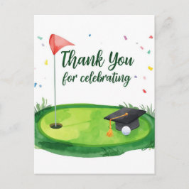 Postal Cartão de Agradecimento de Graduação de Golfe no G
