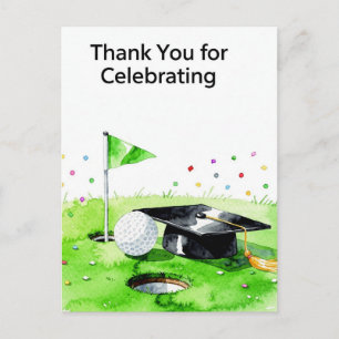 Postal Cartão de Agradecimento de Graduação de Golfe no G