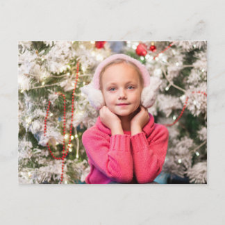 Postal Cartão de Agradecimento de Natal Menina de Inverno